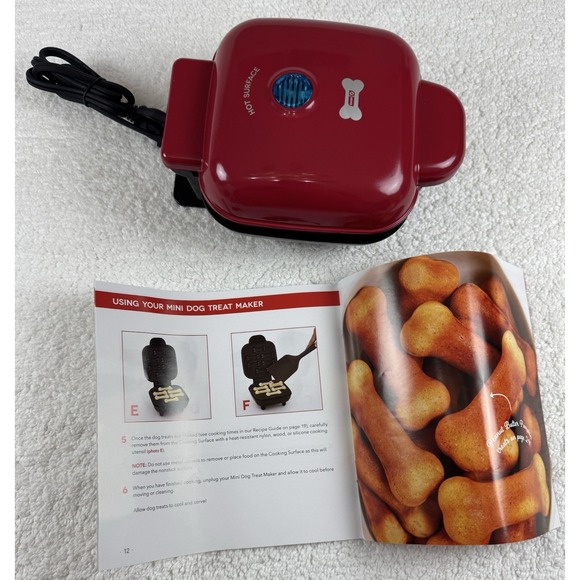 Dash Mini Dog Treat Maker Non-Stick Surface 6 Natural Biscuits Brand New In Box - Picture 9 of 12